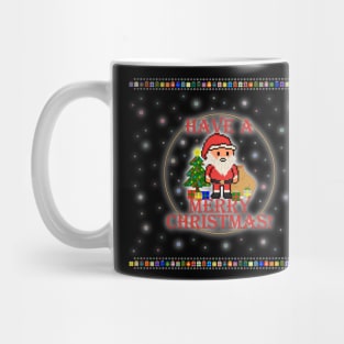 Have A Merry Christmas Santa! (Red Letters on Black) Mug